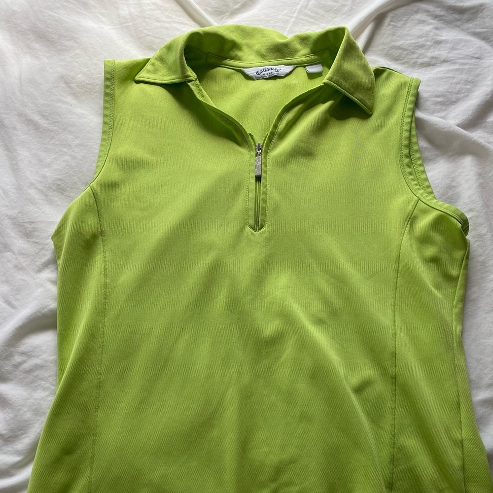 Callaway Golf lime green collared tank top Size: Medium